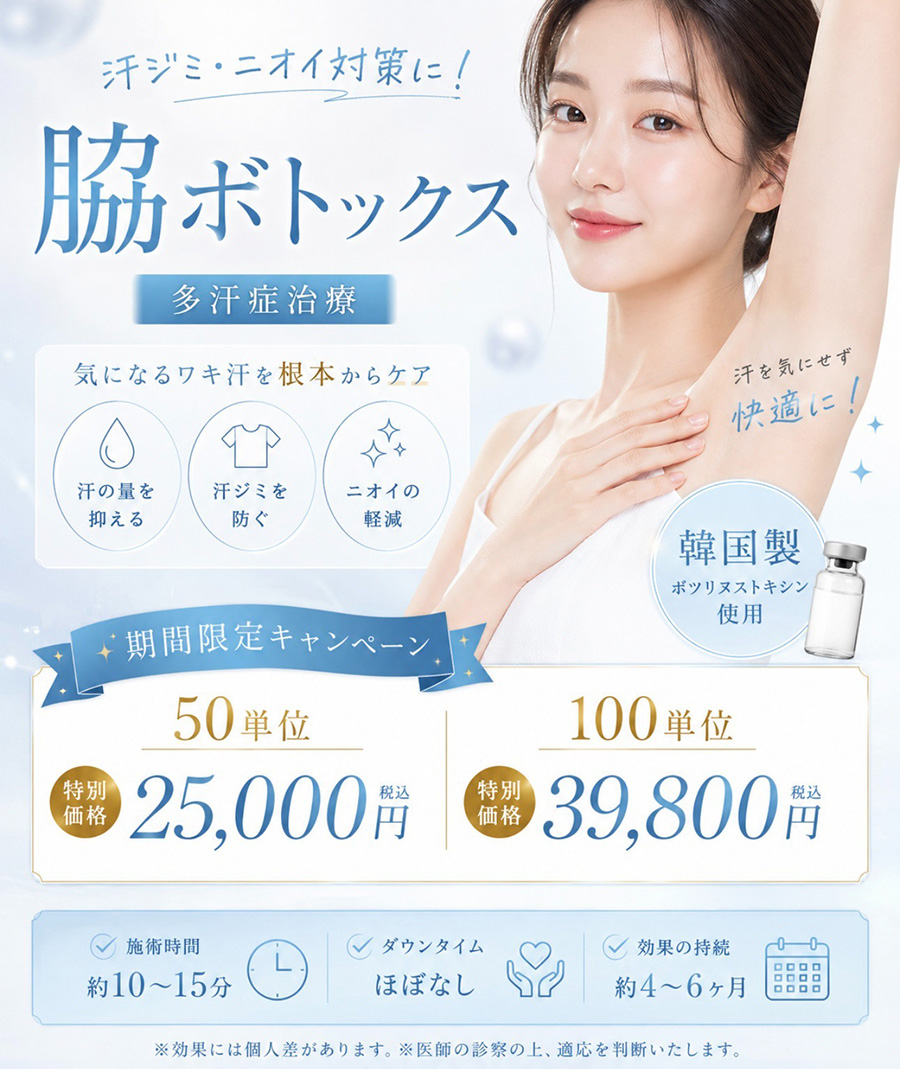脇ボトックスキャンペーン